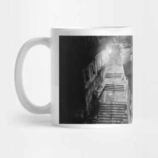 Black and White Dark Porto Street Alley, Portugal, Photography Mug